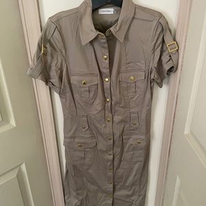 Khaki Calvin Klein Utility Dress